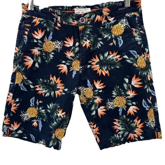 Denim & Flowers + Ricky Singh Men's Strech Flat Front Shorts Size 29 - Picture 1 of 11